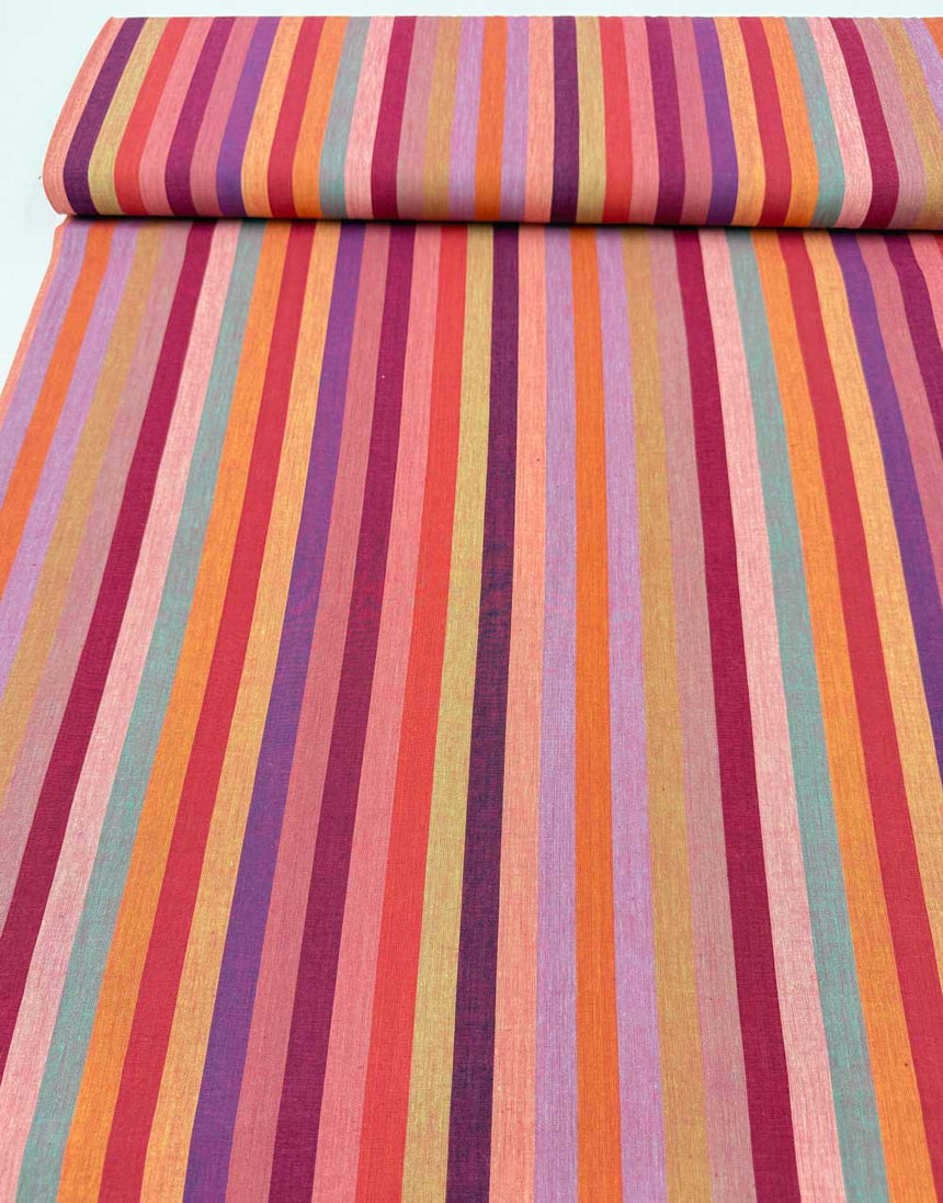 Red Broad Stripe Woven Shot Cotton, Kaffe Fassett