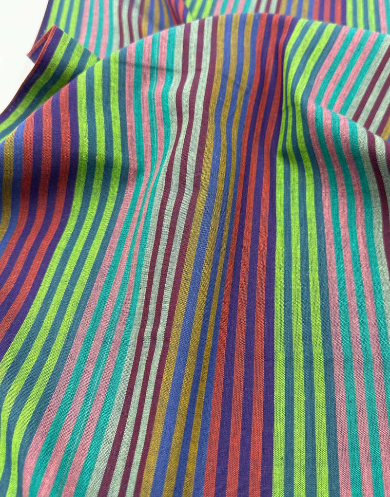 Remnant 1.4m -Twilight Caterpillar Stripe Woven Shot Cotton, Kaffe Fassett”