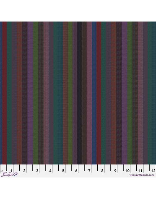 Dark Narrow Stripe Woven Shot Cotton, Kaffe Fassett