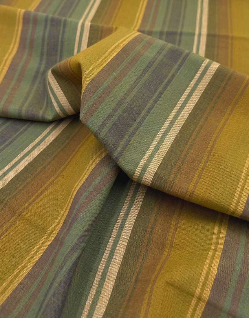 Khaki Exotic Stripe Woven Shot Cotton, Kaffe Fassett