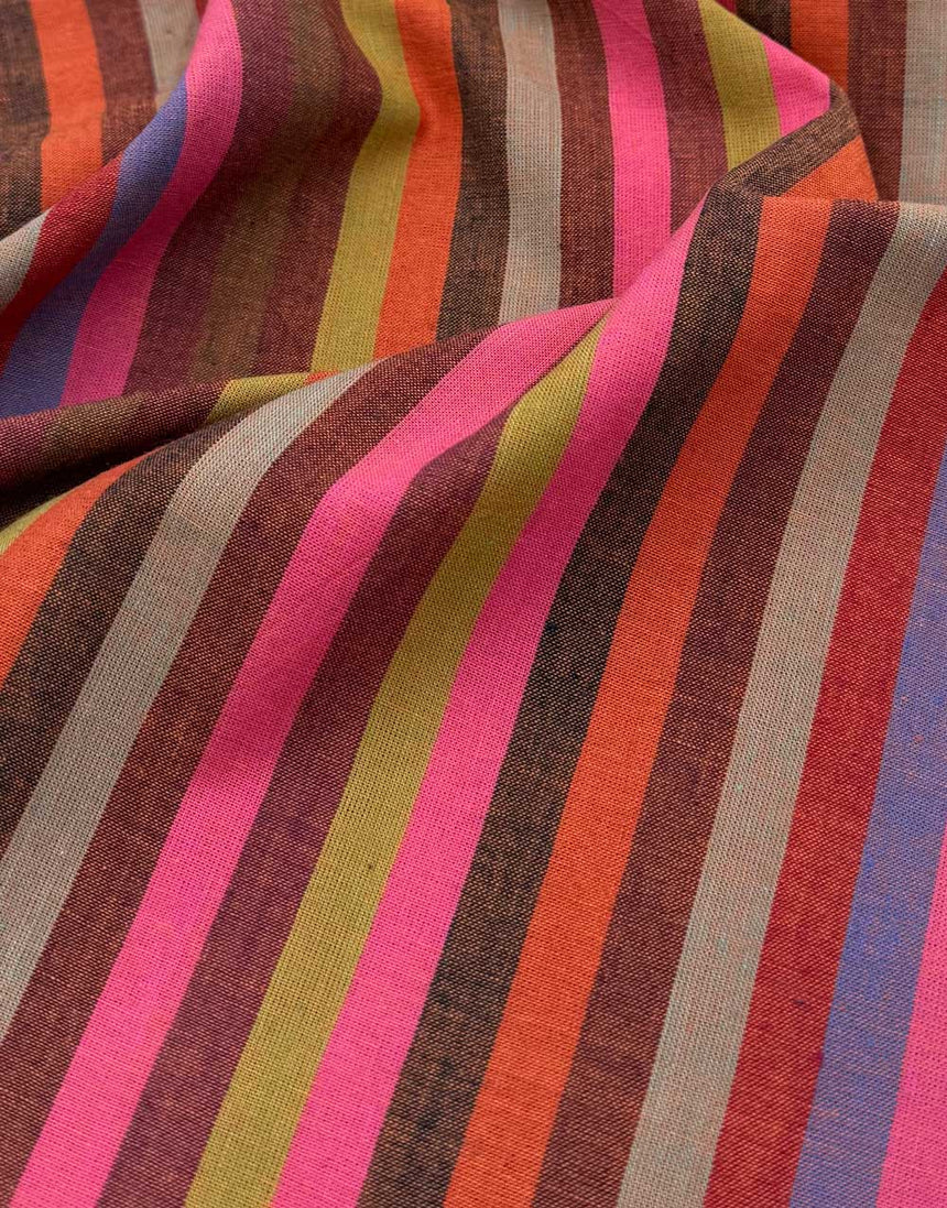 Tomato Narrow Stripe Woven Shot Cotton, Kaffe Fassett