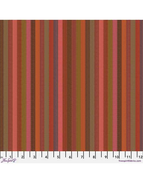 Tomato Narrow Stripe Woven Shot Cotton, Kaffe Fassett