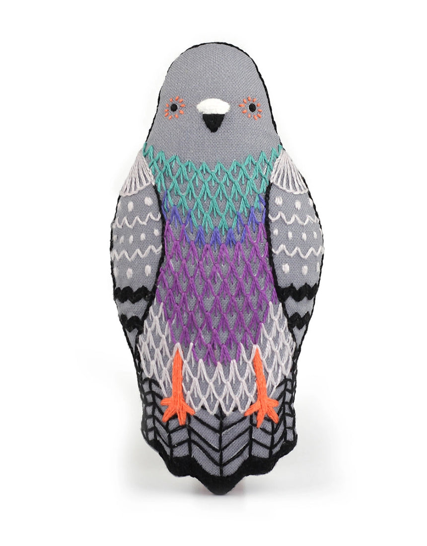 Pigeon Embroidered Doll Kit, Kiriki Press
