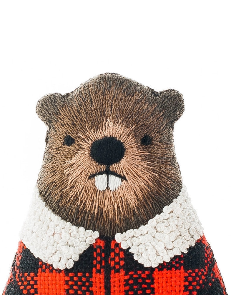 Beaver Embroidered Doll Kit, Kiriki Press