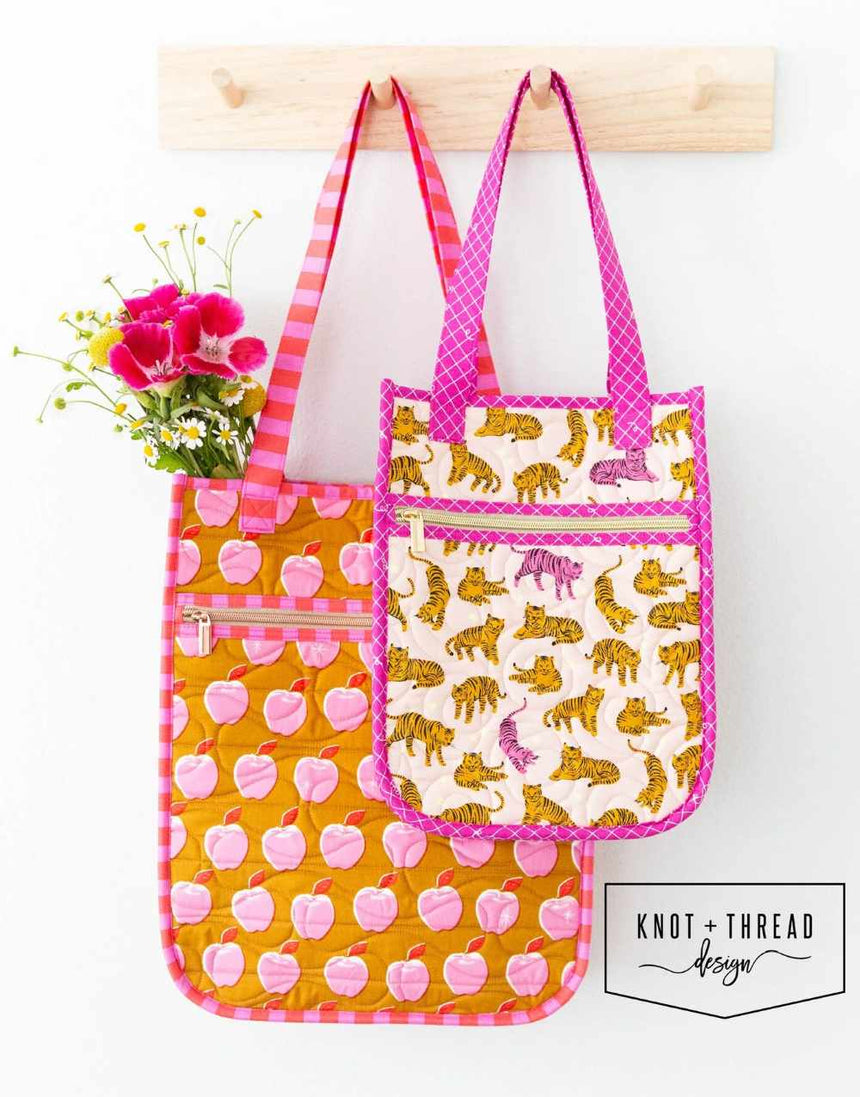Everyday Quilted Tote Bag Sewing Pattern, Knot + Thread Design