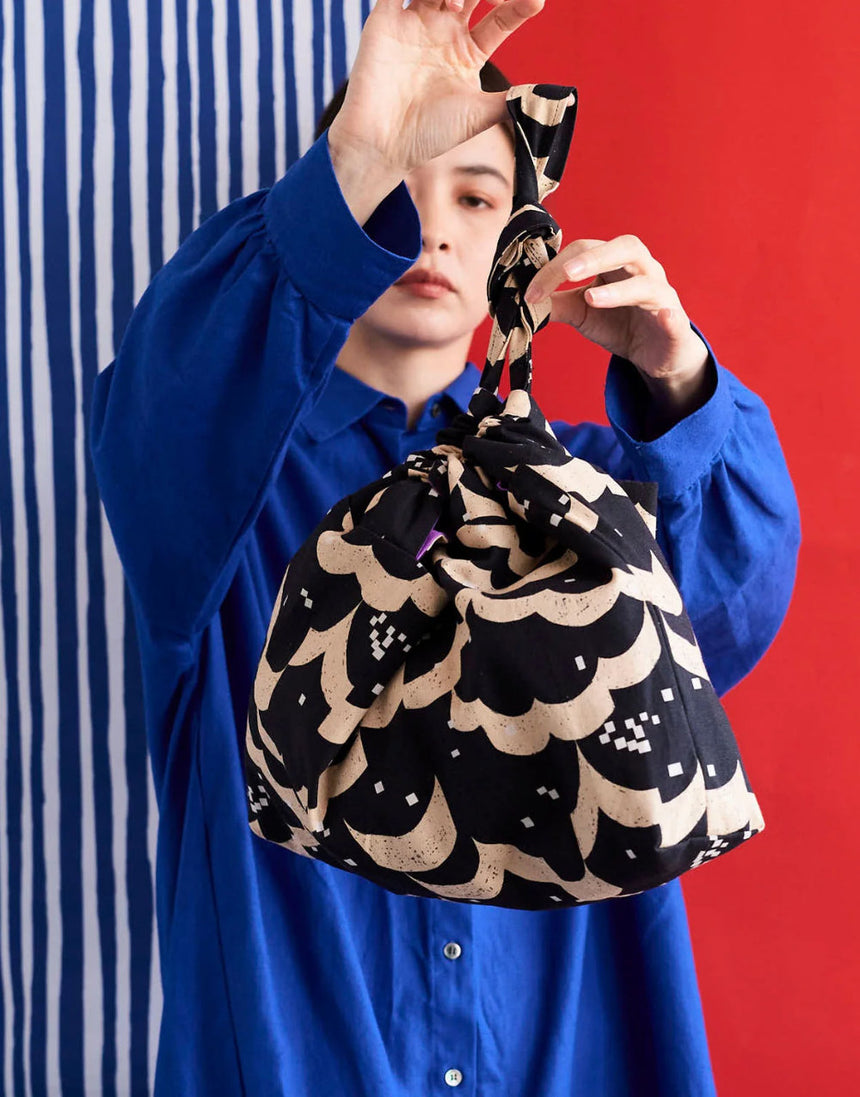 Echino Float Cotton Linen Canvas Fabric, Black