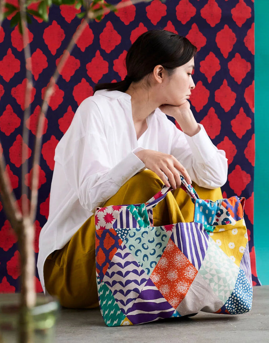 Echino Rhombus Cotton Linen Canvas Fabric, Brights