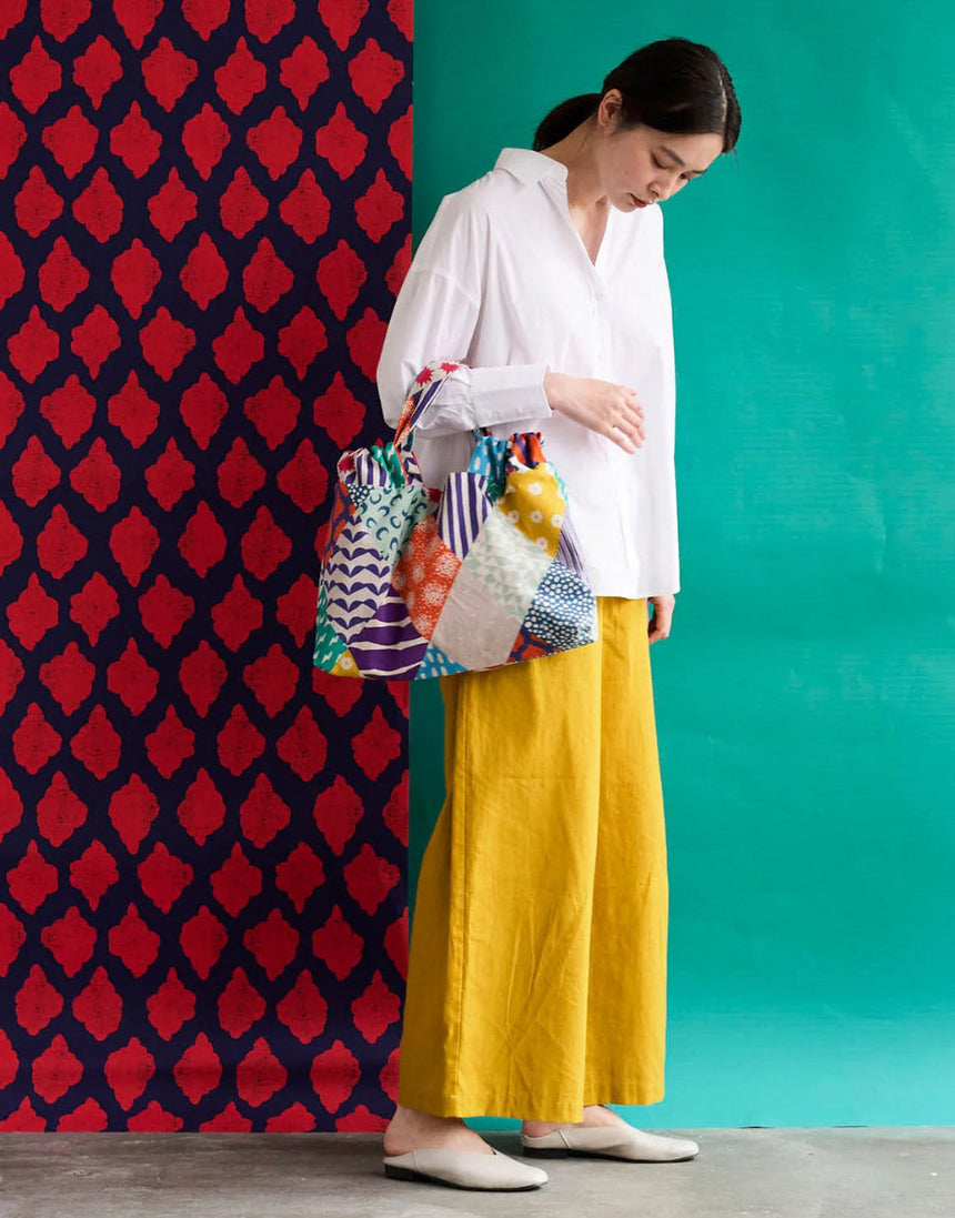 Echino Rhombus Cotton Linen Canvas Fabric, Brights