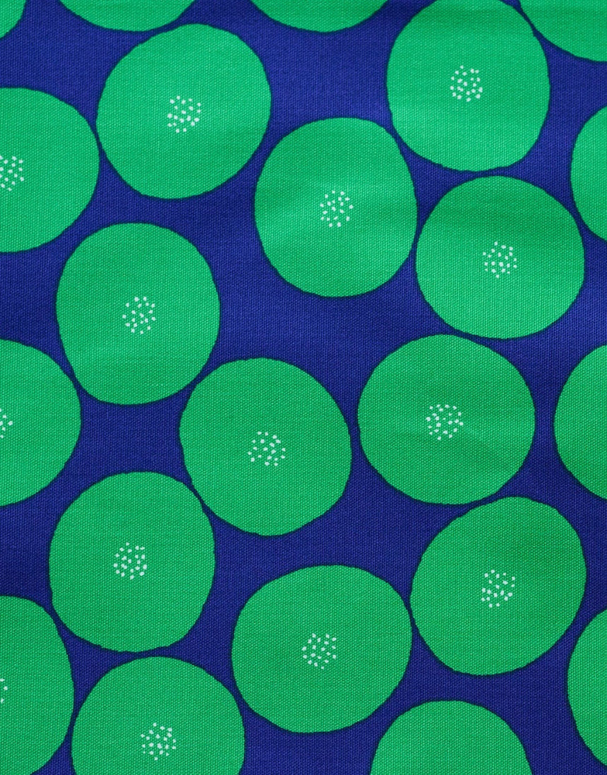 Remnant 1.7m - Anpan Tomotake Muddy Works Cotton Canvas Fabric, Blue & Green