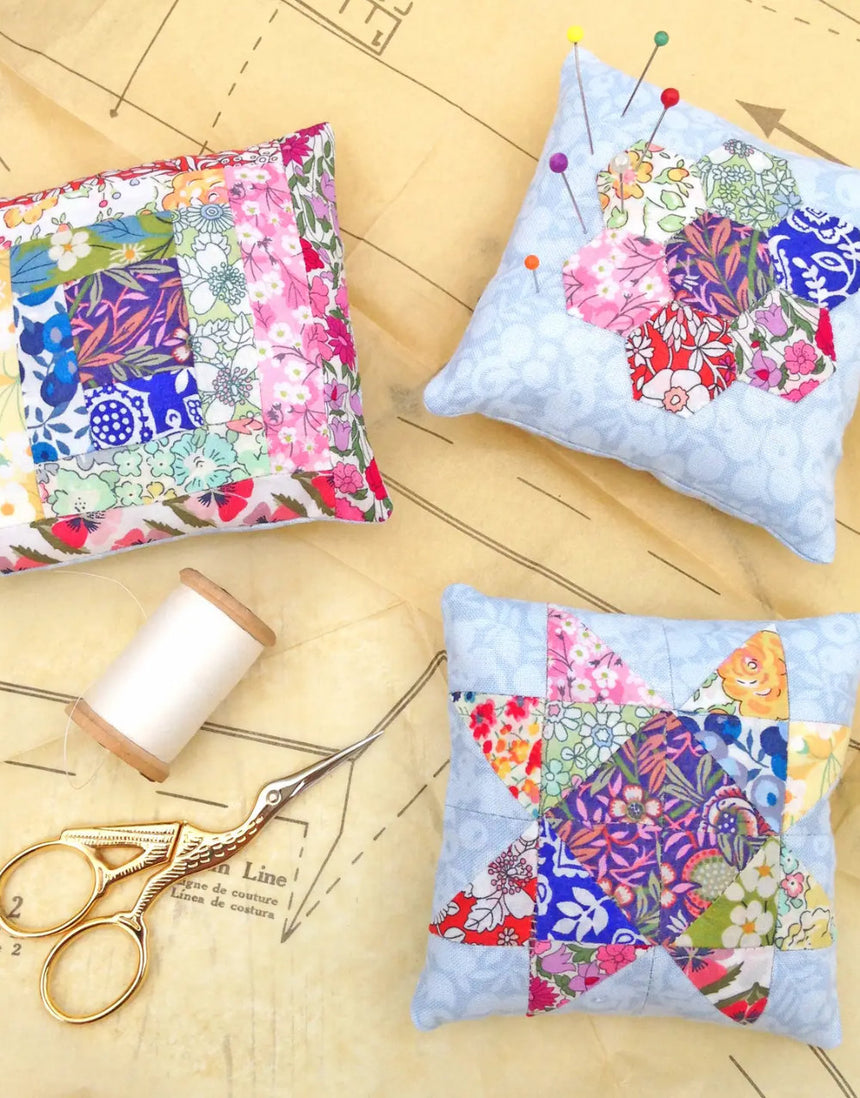 Liberty Tana Lawn® Fabric Three Patchwork Pin Cushion Kit, Alice Caroline