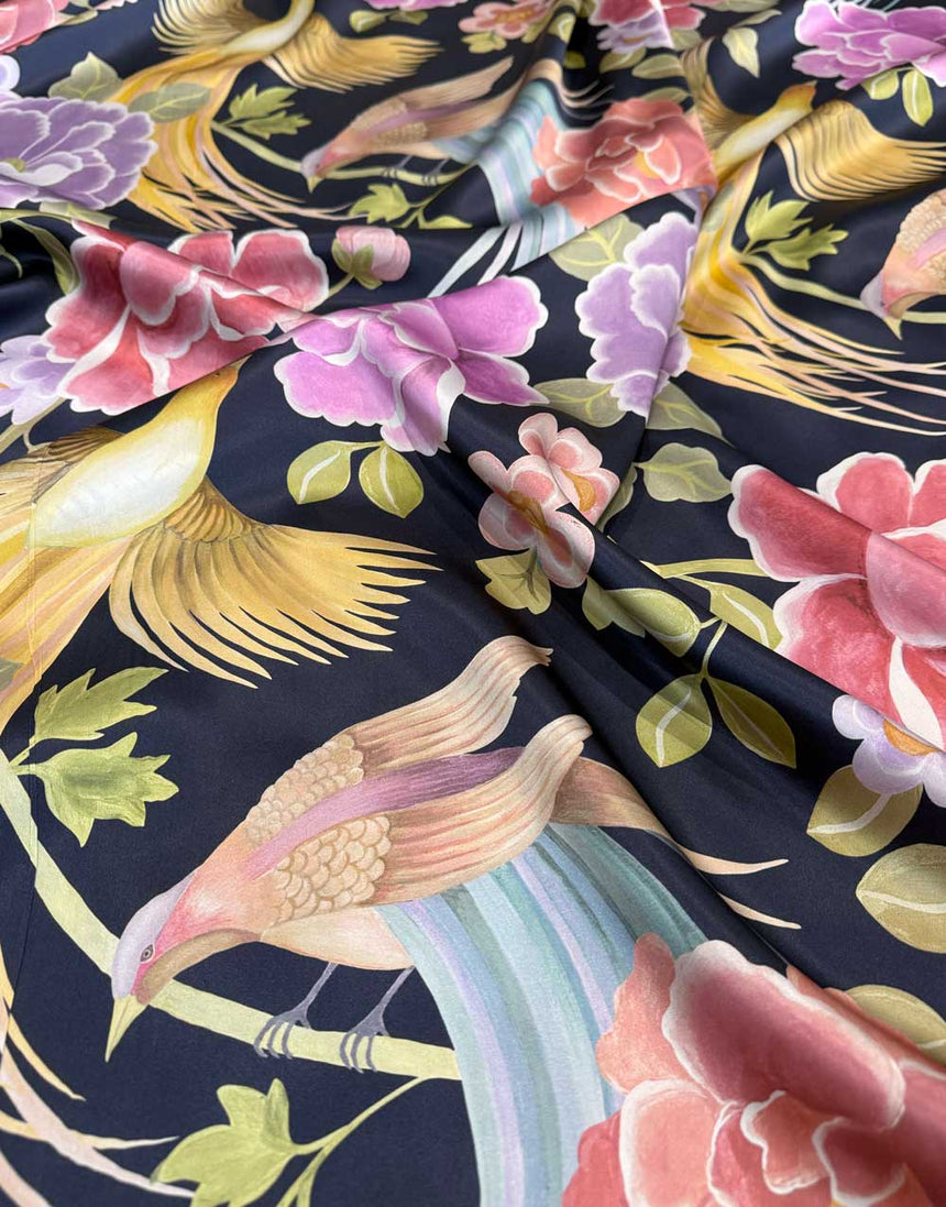 Liberty Fabrics Belgravia Silk Satin Fabric, Tropical Shawl B