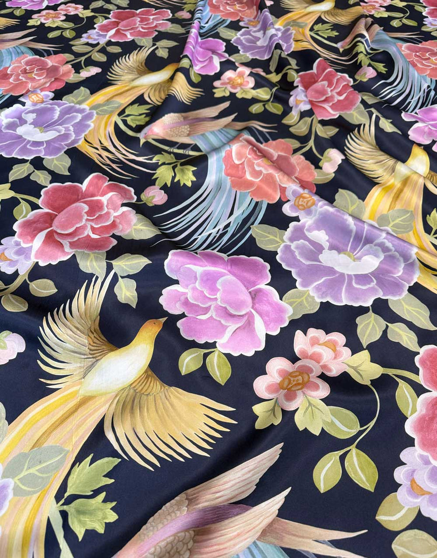 Liberty Fabrics Belgravia Silk Satin Fabric, Tropical Shawl B