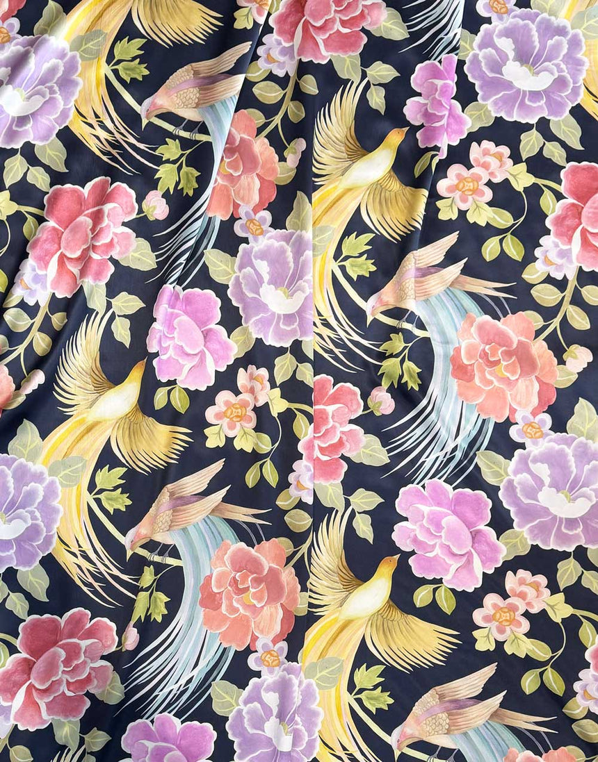 Liberty Fabrics Belgravia Silk Satin Fabric, Tropical Shawl B