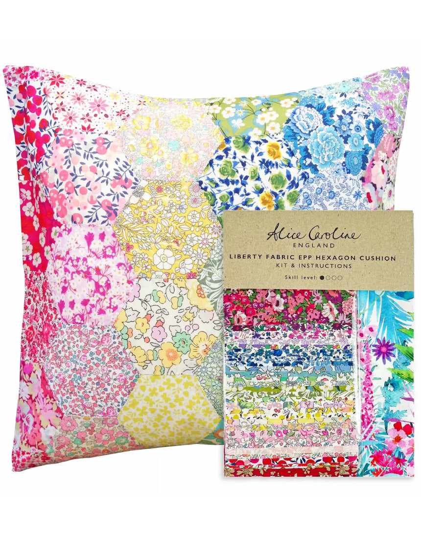 Liberty Tana Lawn® Fabric Rainbow EPP Hexagon Cushion Kit, Alice Caroline
