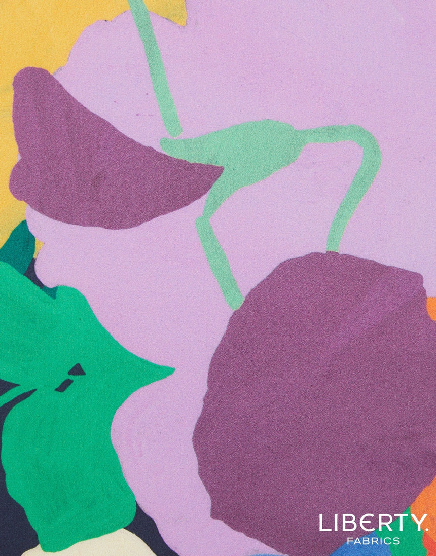 Liberty Fabrics Belgravia Silk Satin Fabric, Marina's Tea Garden C