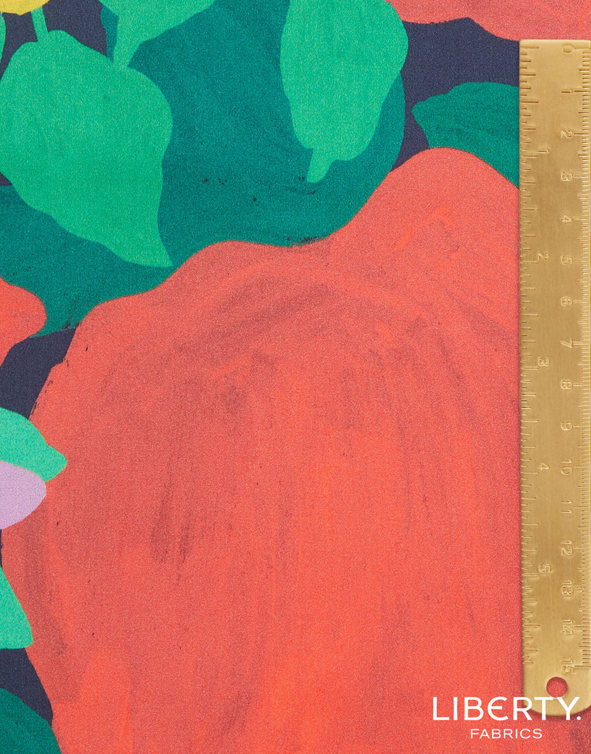 Liberty Fabrics Belgravia Silk Satin Fabric, Marina's Tea Garden C