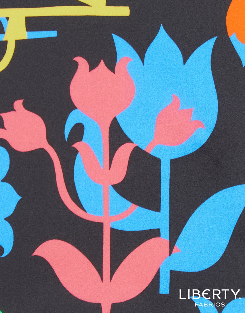 Liberty Fabrics Belgravia Silk Satin Fabric, Floral Frieze C