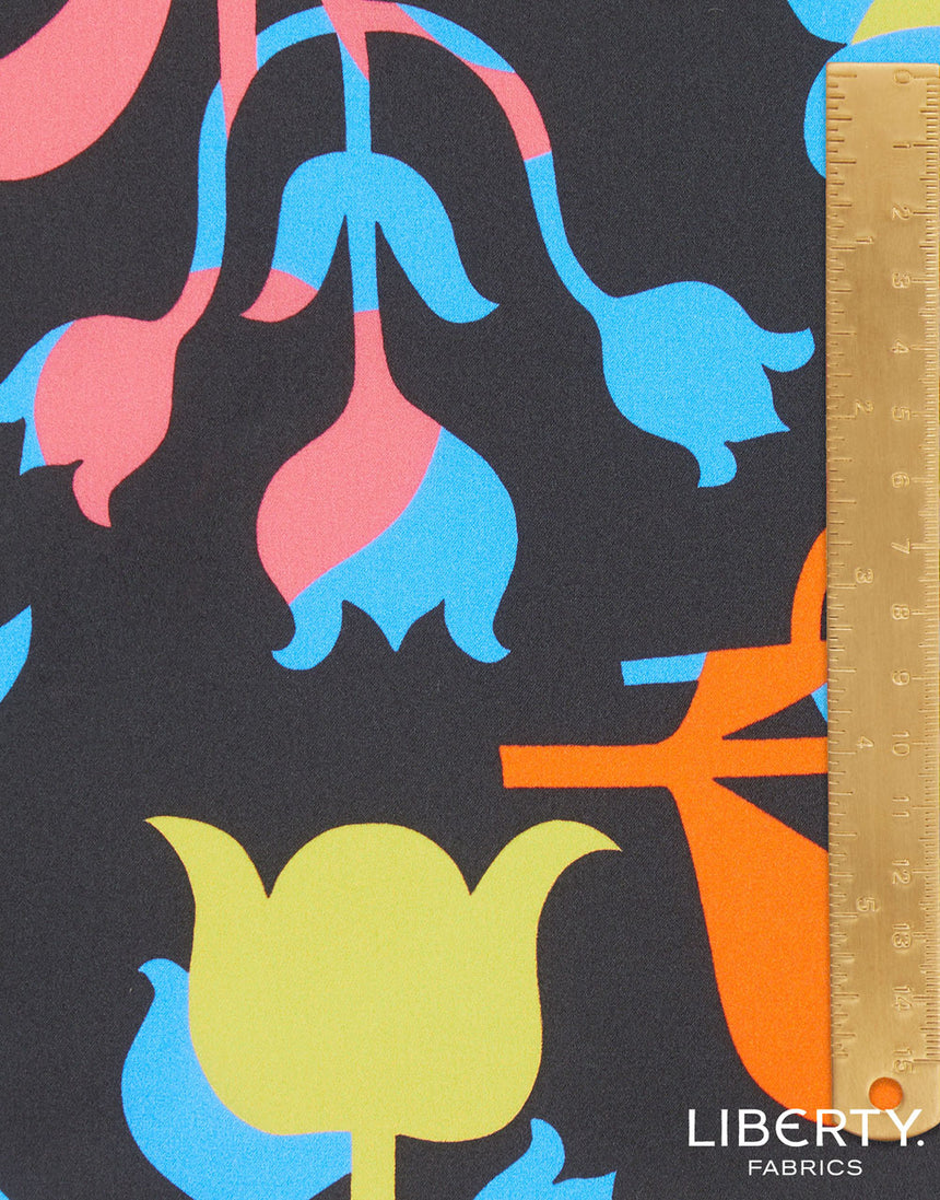 Liberty Fabrics Belgravia Silk Satin Fabric, Floral Frieze C