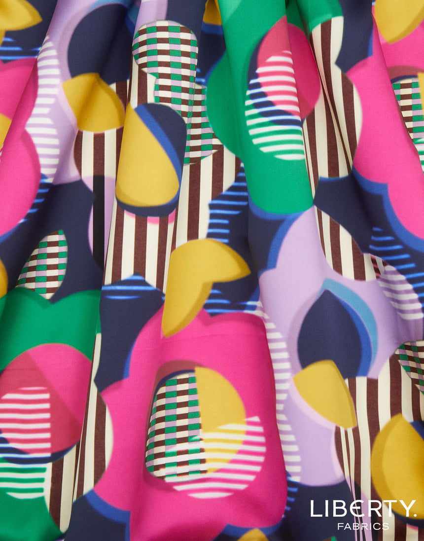 Liberty Fabrics Belgravia Silk Satin Fabric, Style Memphis A