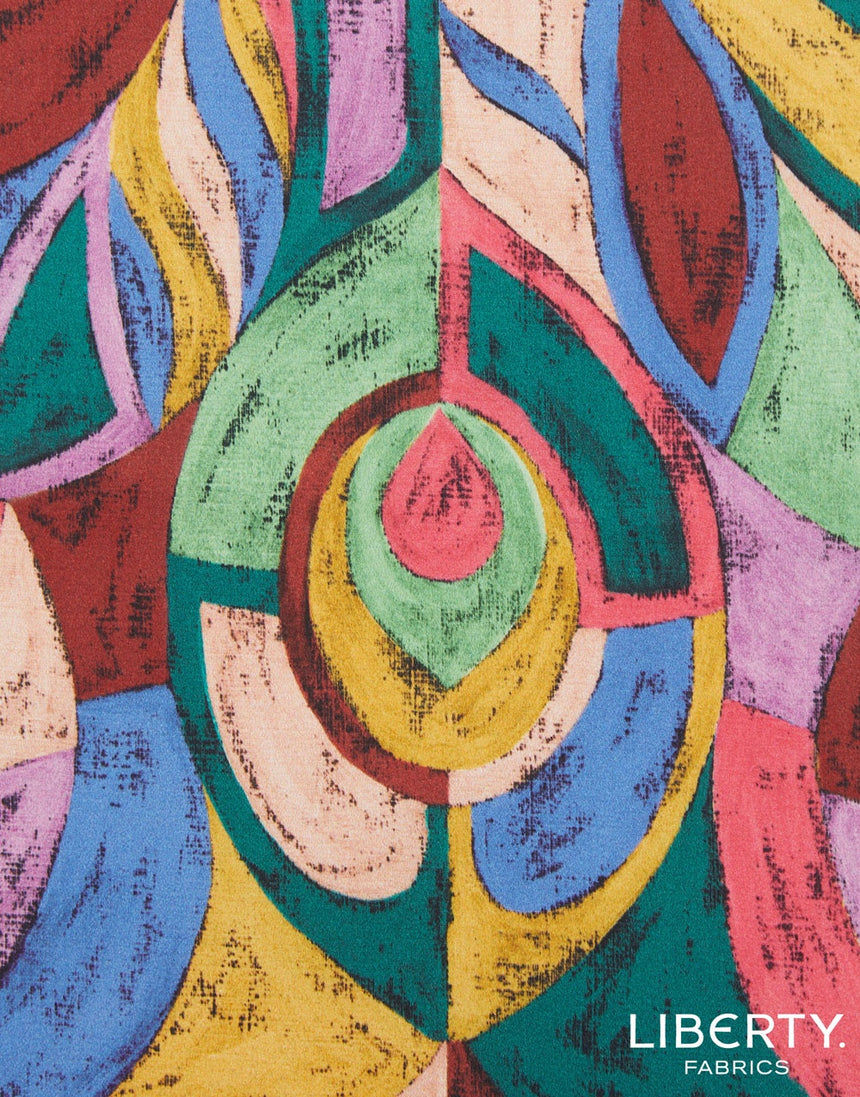 Liberty Fabrics Belgravia Silk Satin Fabric, Pastel Peacock B