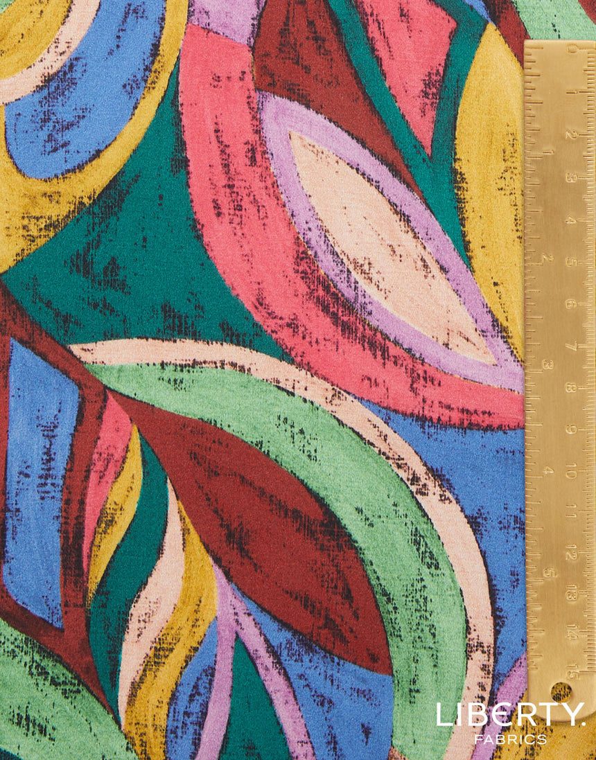 Liberty Fabrics Belgravia Silk Satin Fabric, Pastel Peacock B