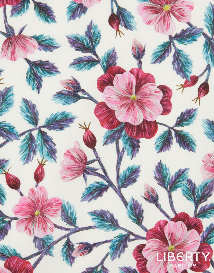 Liberty Cotton Poplin Fabric, Embroidered Vine A