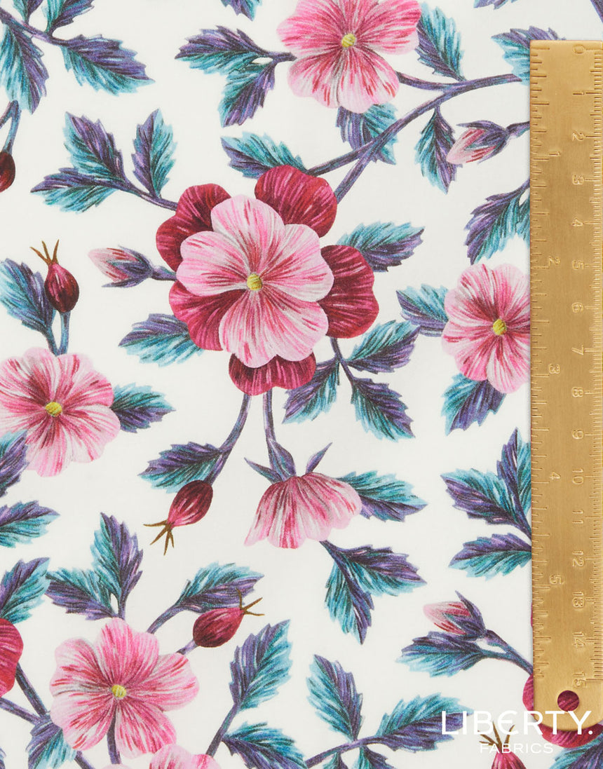 Liberty Cotton Poplin Fabric, Embroidered Vine A