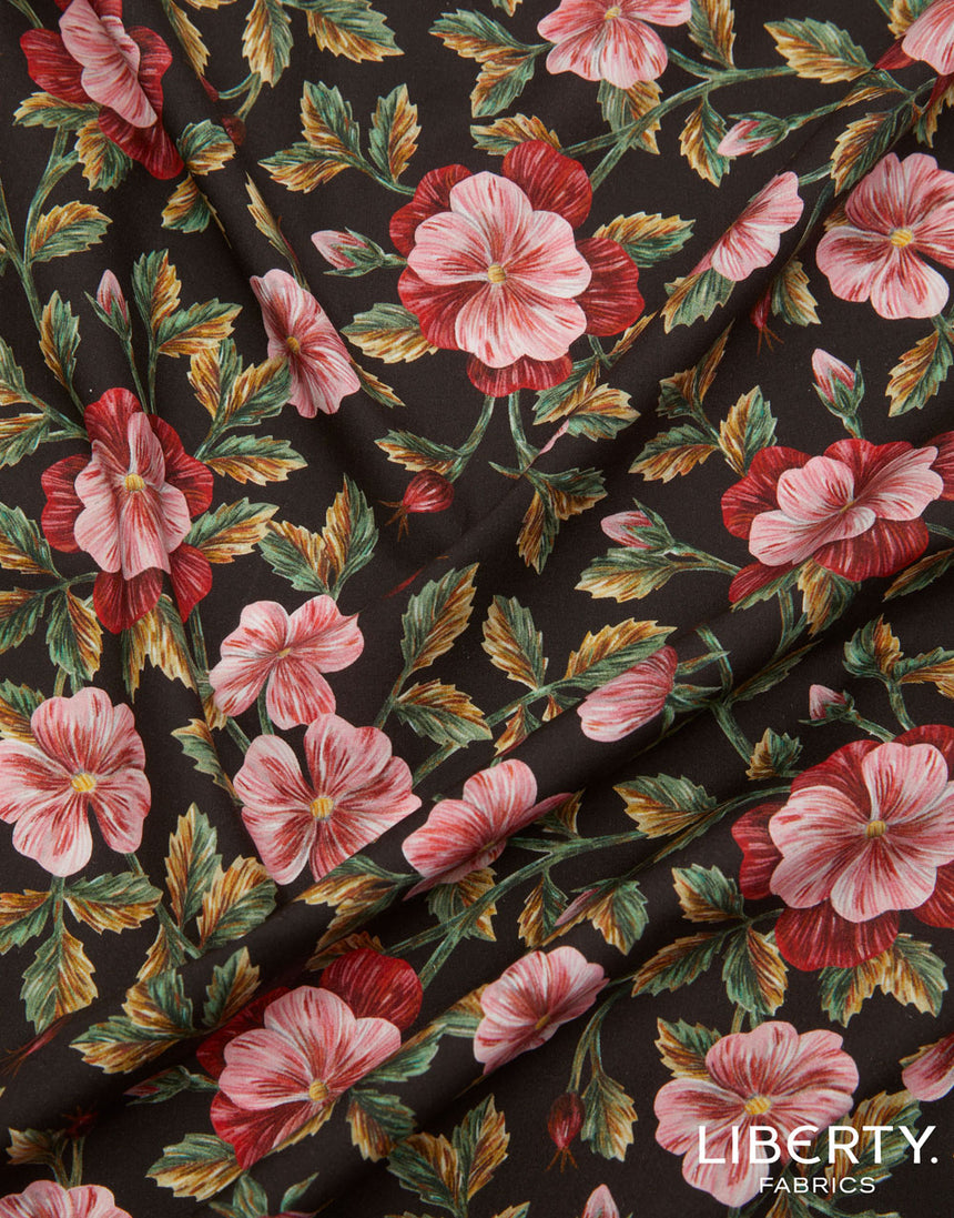 Liberty Cotton Poplin Fabric, Embroidered Vine B