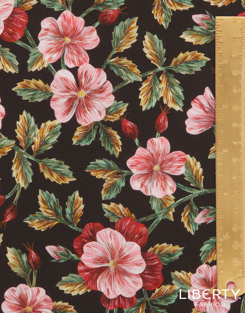 Liberty Cotton Poplin Fabric, Embroidered Vine B