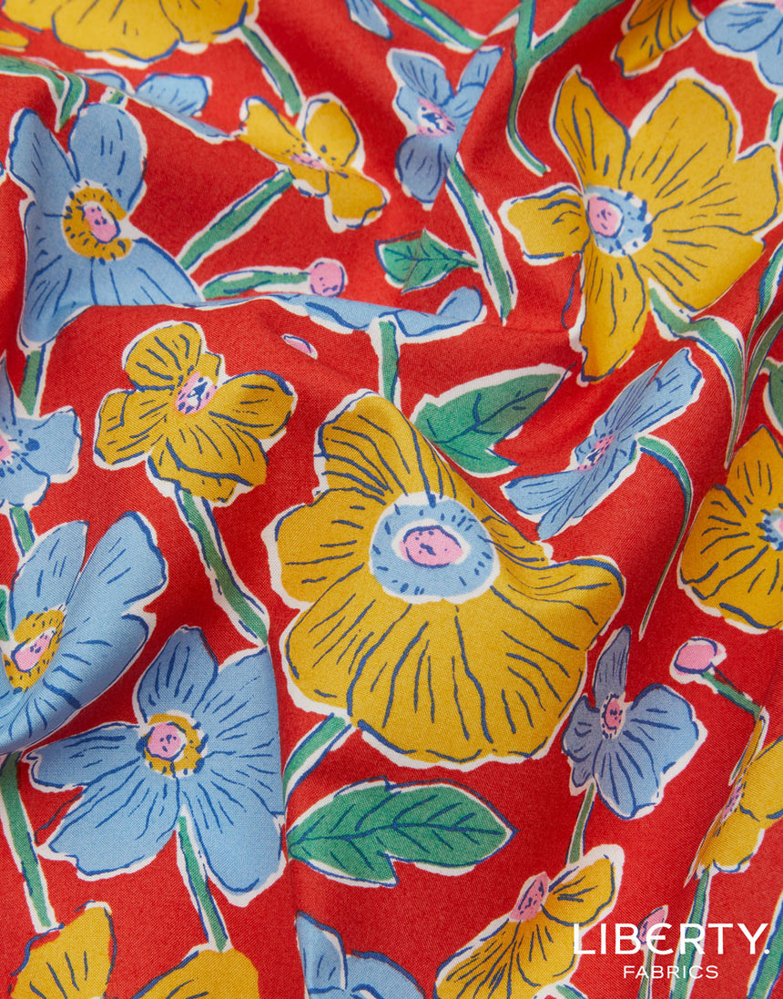 Liberty Cotton Poplin Fabric, Louie's Meadow B