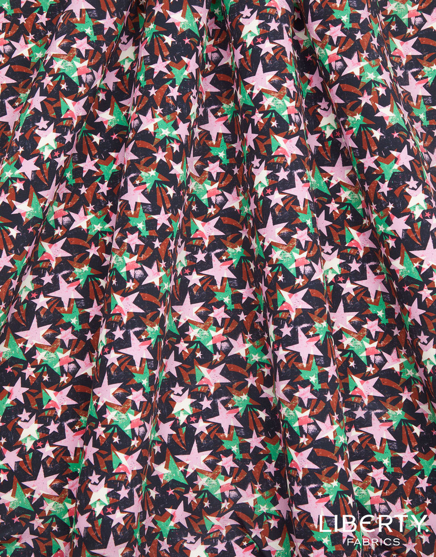 Liberty Fabrics Kensington Crepe de Chine Fabric, Tudor Star C