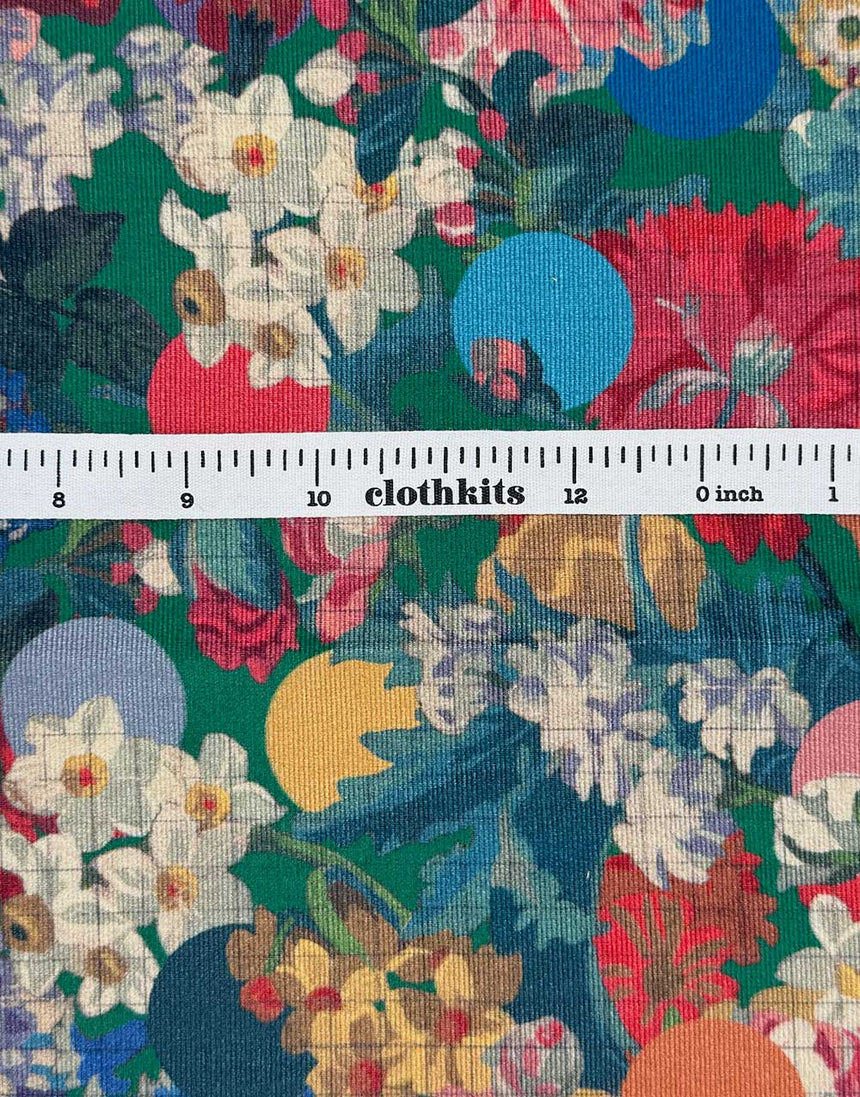 Liberty Fabrics Rossmore Cotton Corduroy Fabric, Mrytle & Mary A