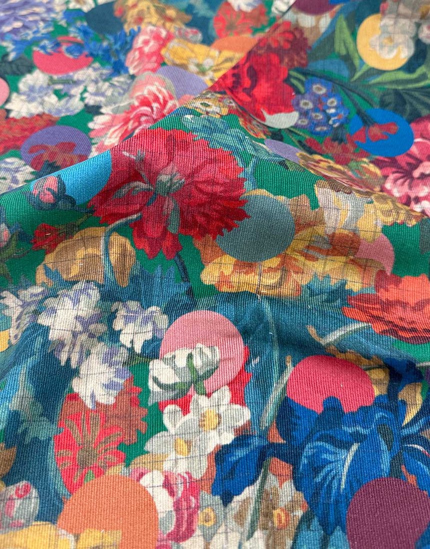 Liberty Fabrics Rossmore Cotton Corduroy Fabric, Mrytle & Mary A
