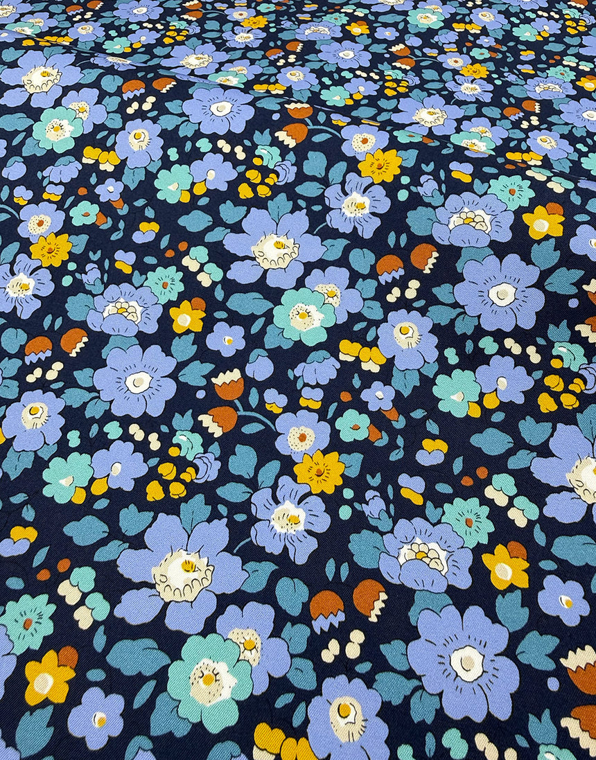 Liberty Fabrics Stretch Gabardine Cotton Fabric, Betsy Meadow A