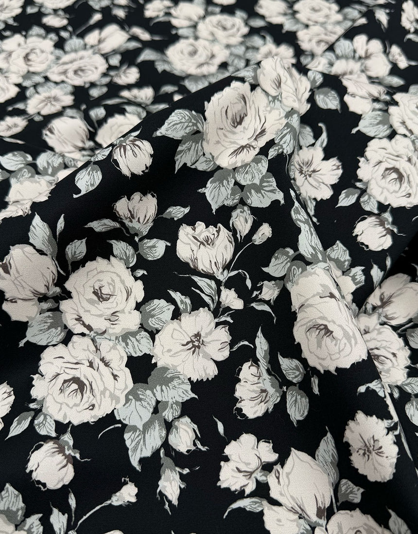 Liberty Fabrics Stretch Gabardine Cotton Fabric, Carline Rose A