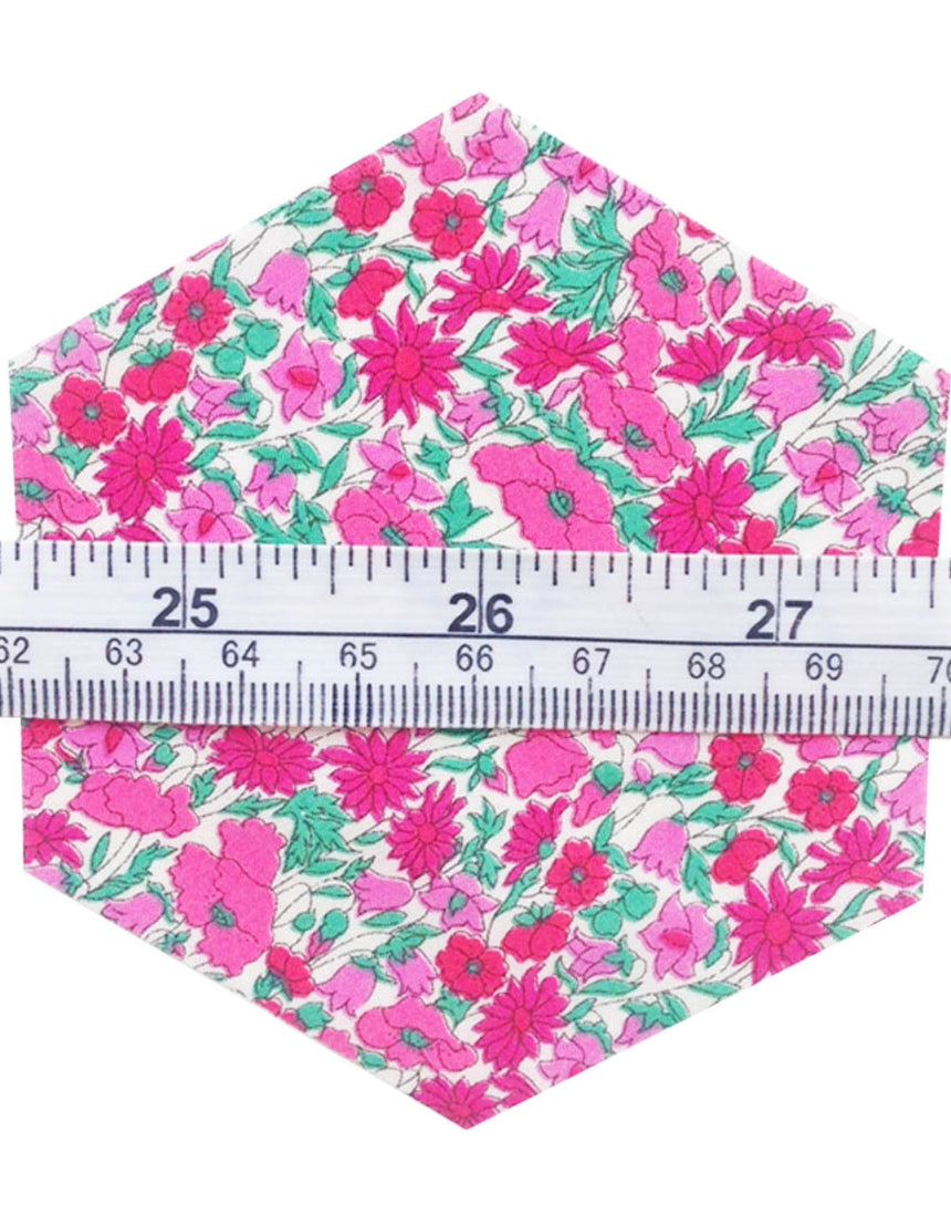Pack of 30 Liberty Tana Lawn Fabric Rainbow 1 3/4″ Hexagons, Alice Caroline