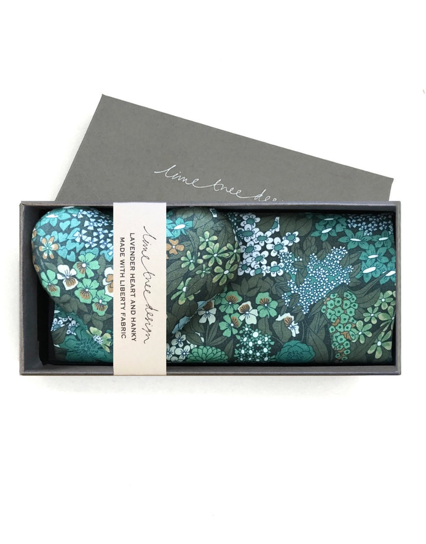 Liberty Lavender Heart & Hanky Gift Box, Ciara Green