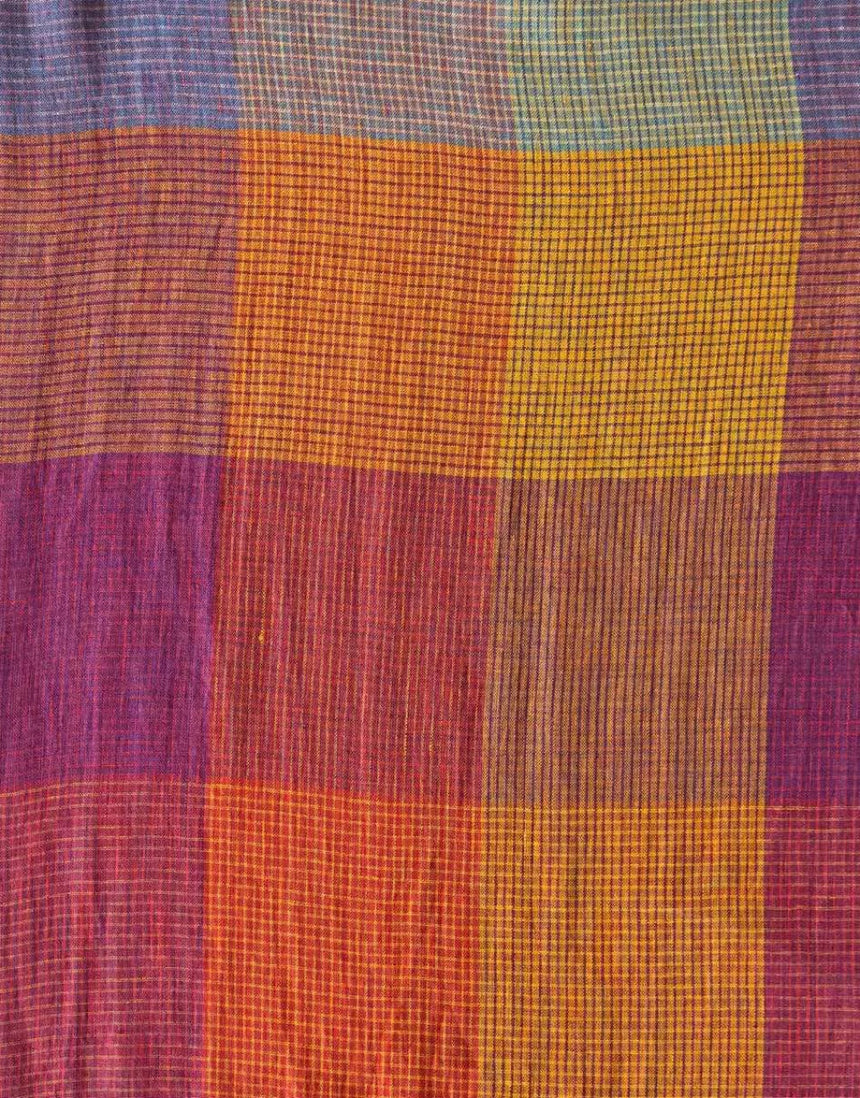 Cefalu Rainbow Check Linen Fabric