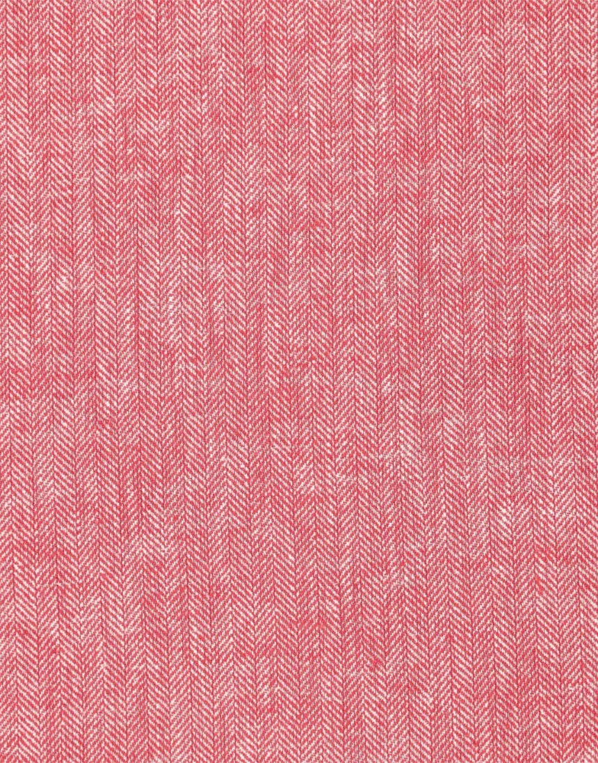 Red Herringbone Cotton Linen Fabric
