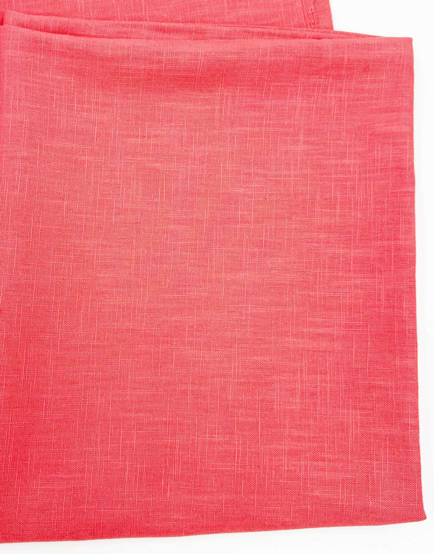 Coral Washed Linen-Handle Fabric