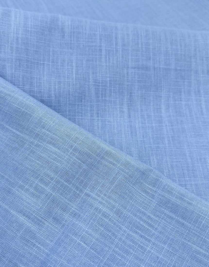 Cornflower Blue Washed Linen-Handle Fabric