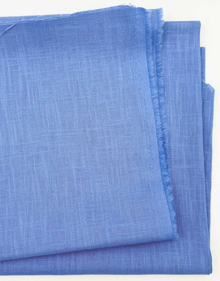 Cornflower Blue Washed Linen-Handle Fabric
