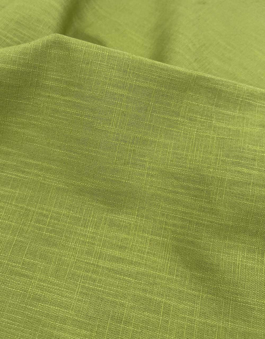 Lime Green Washed Linen-Handle Fabric