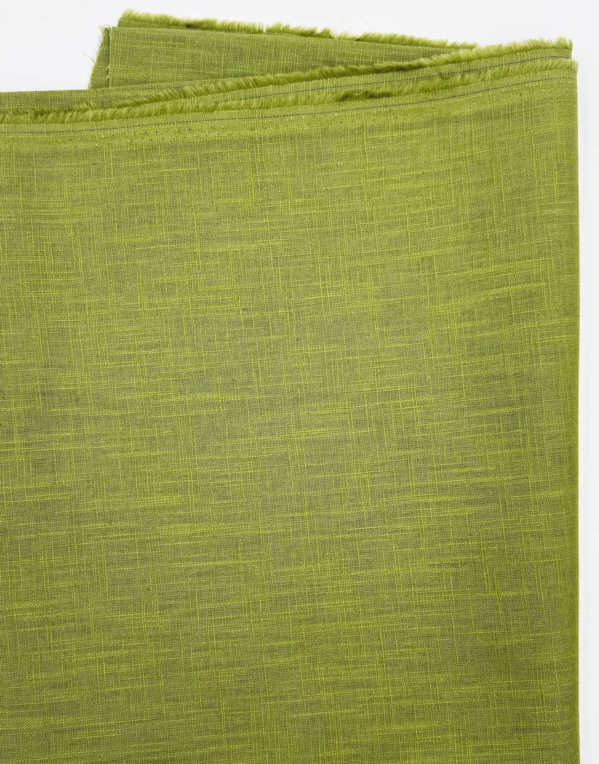 Lime Green Washed Linen-Handle Fabric