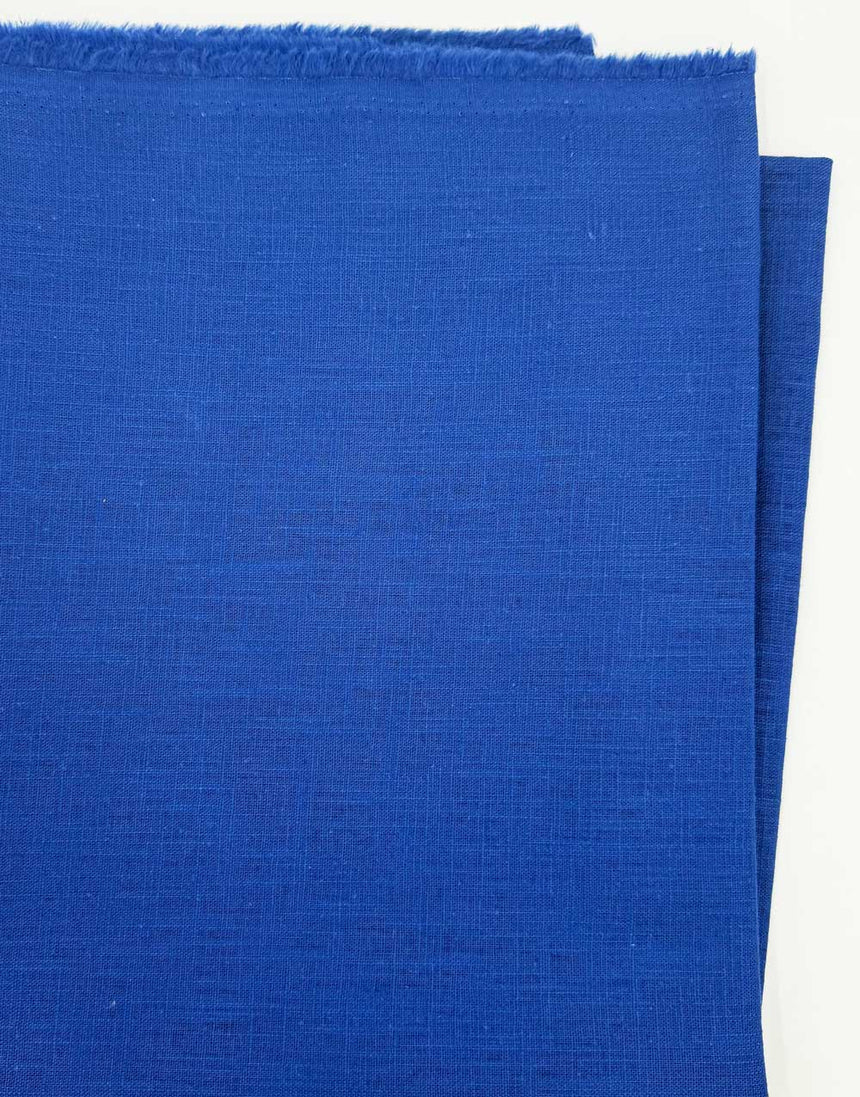 Marine Blue Washed Linen-Handle Fabric