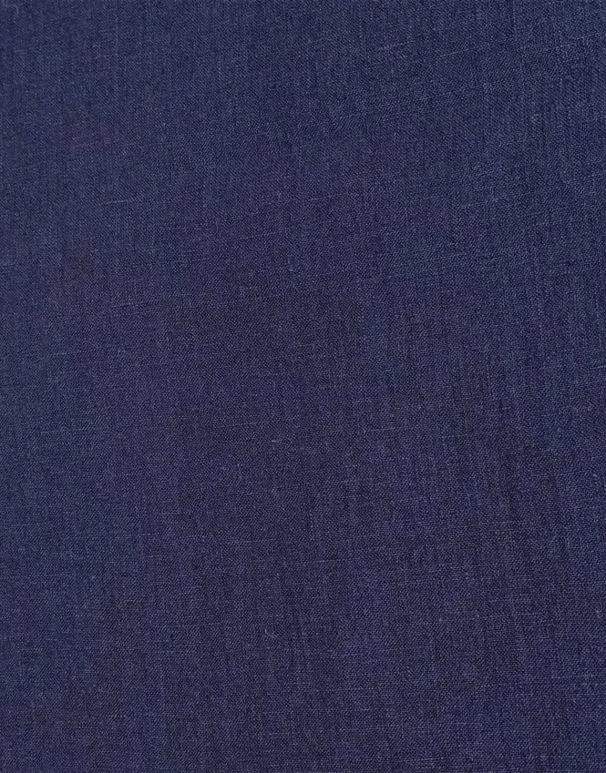 Ischia Washed Linen Fabric, Navy