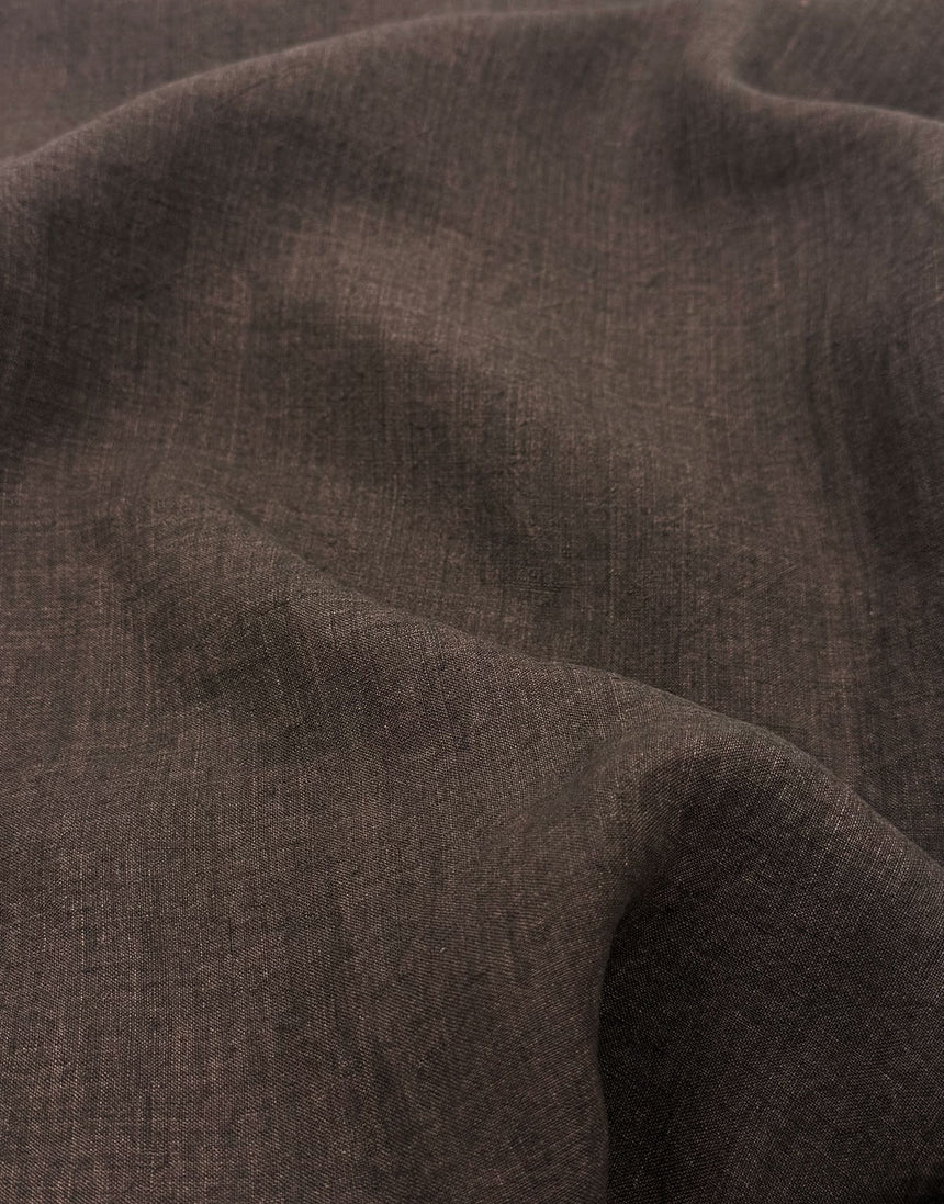 Sorrento Washed Linen Fabric, Chocolate