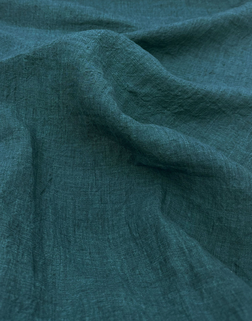 Sorrento Washed Linen Fabric, Teal