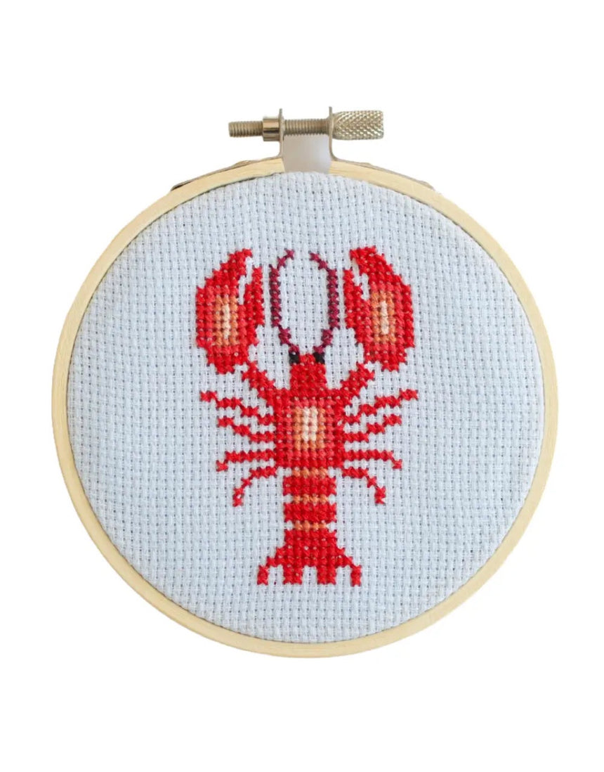 Lobster Cross Stitch Kit, Cotton Clara