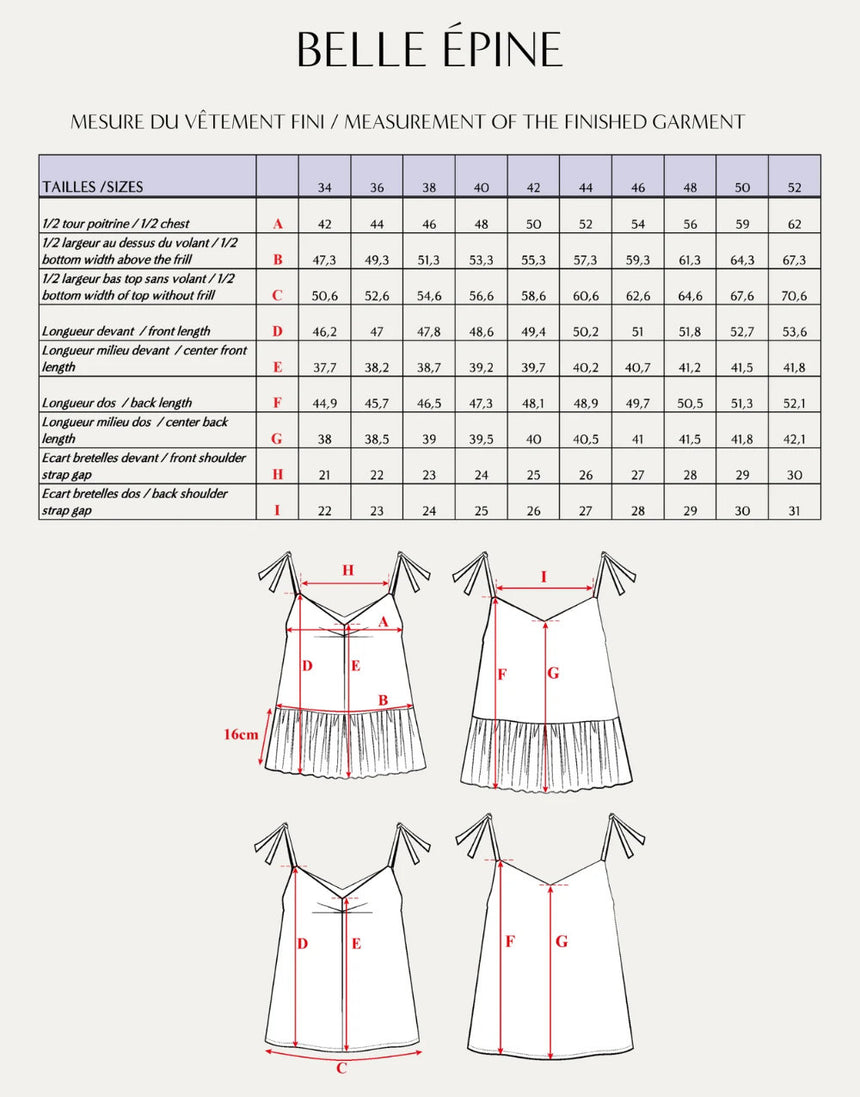 Belle Épine Top Sewing Pattern, Maison Fauve